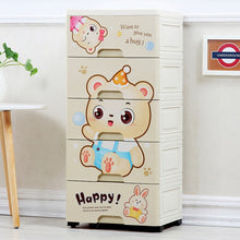 Load image into Gallery viewer, Cartoon Children's Wardrobe Drawer Receipt Cabinet Storage Box Plastic Baby Wardrobe Baby Cartoon Underwear Plastic Wardrobe