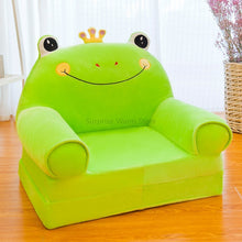 Load image into Gallery viewer, Only Cover NO Filling Cartoon Crown Seat Puff Skin Cover for Toddler Children Sofa Folding Baby Kids Best Gifts