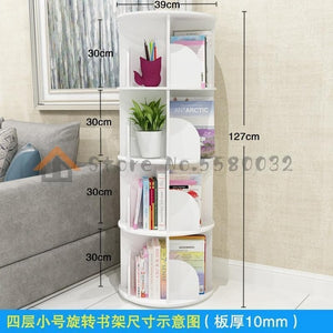 Creative Revolving Bookshelf, Simple Modern Floor Bookshelf, Bedroom Office, Primary School Student's Economic Simple Storage Ra